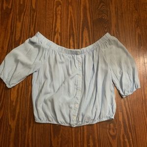 Stripped off the shoulders shirt